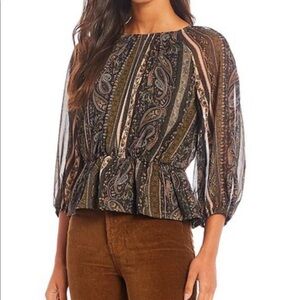 ANTONIO MELANI Paisley Print Blouse - Black and Brown